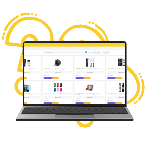 Plataforma G3 PRINTI - Interface da loja online com produtos personalizados